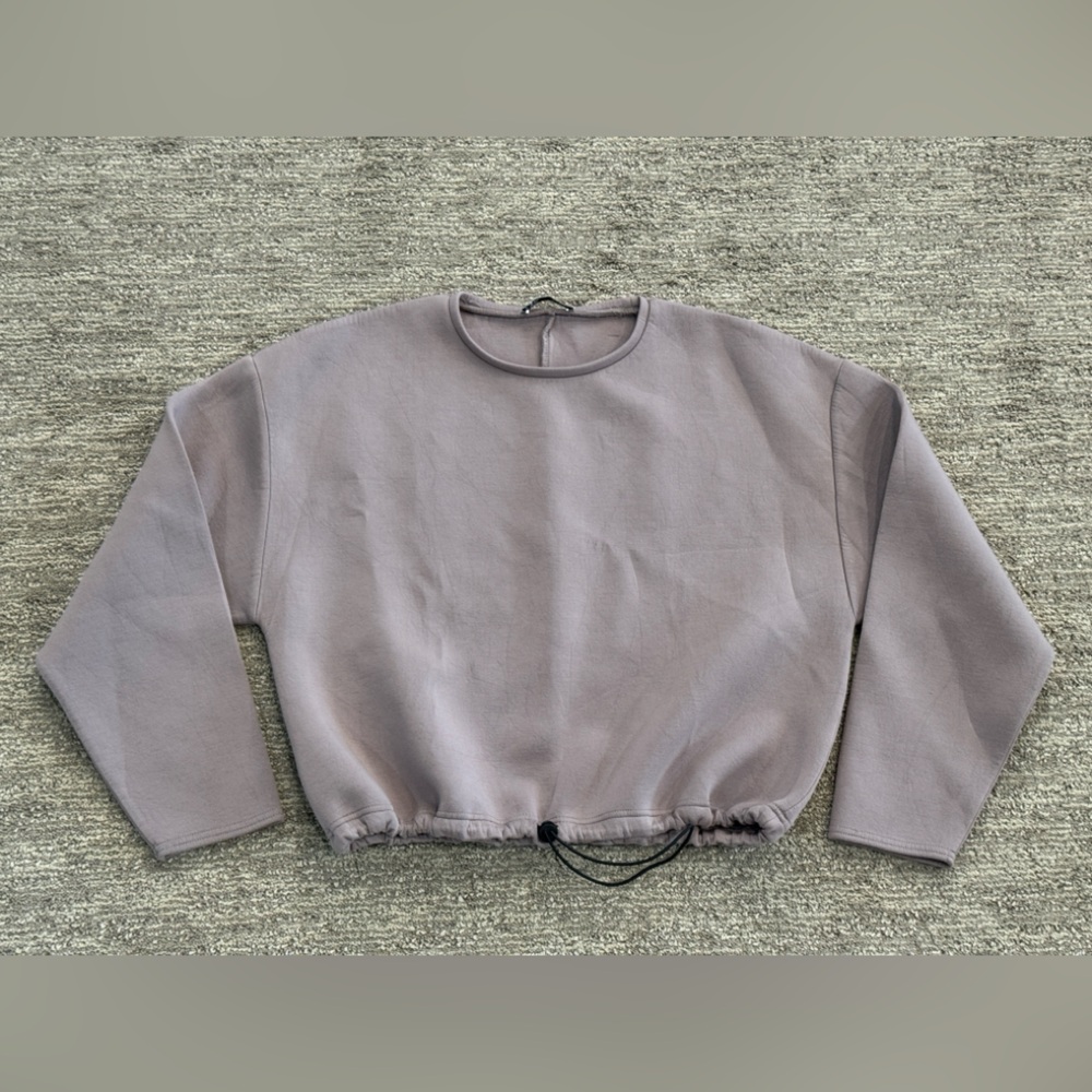 Zara Neoprene Effect Sweatshirt w/Toggle Drawstring Women’s S